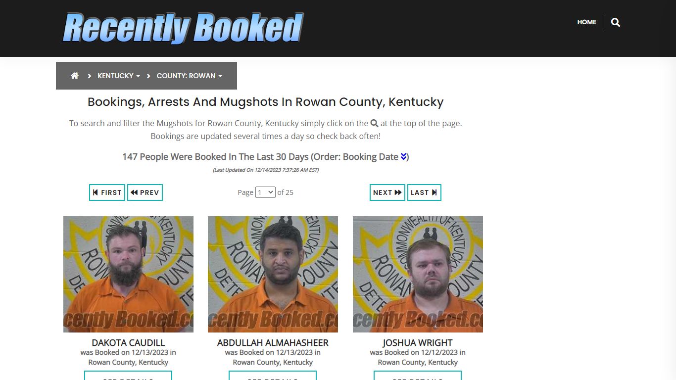 Bookings, Arrests and Mugshots in Rowan County, Kentucky